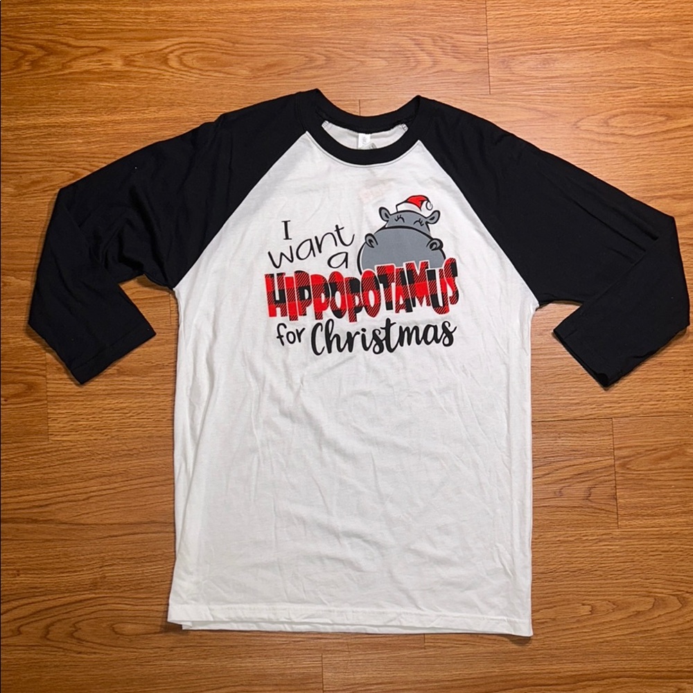 Black and White Christmas Raglan Shirt